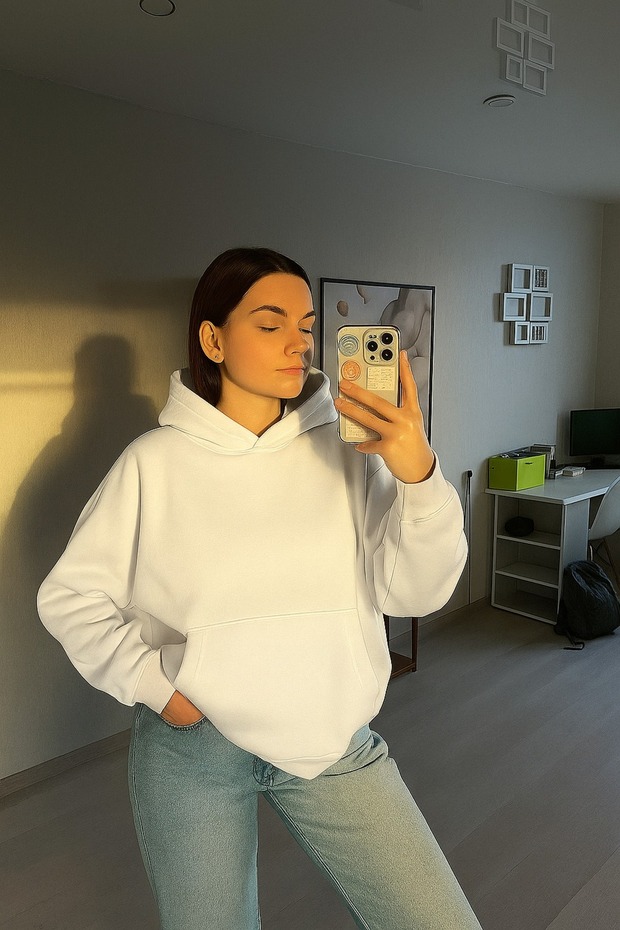 3 Yarn Combed Cotton Women's Solid Color Sweatshirt