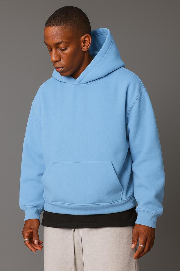 3 Yarn Combed Cotton Solid Color Unisex Printed Sweatshirt