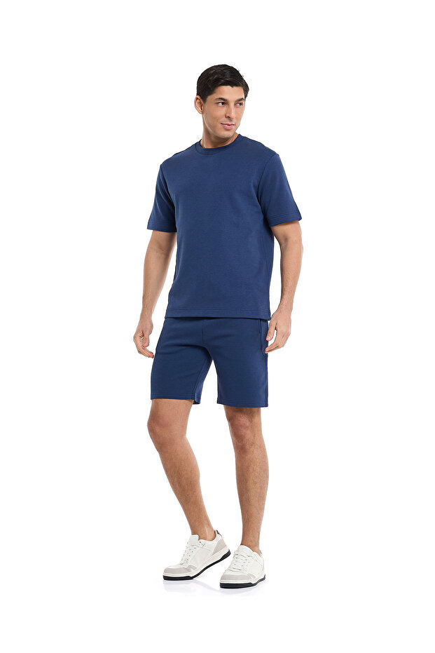 Knitted Shorts with Drawstring Waist - 1