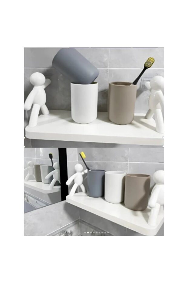 İnsan Figürlü Yapışkanlı Çok Amaçlı Duvar Rafı - 4