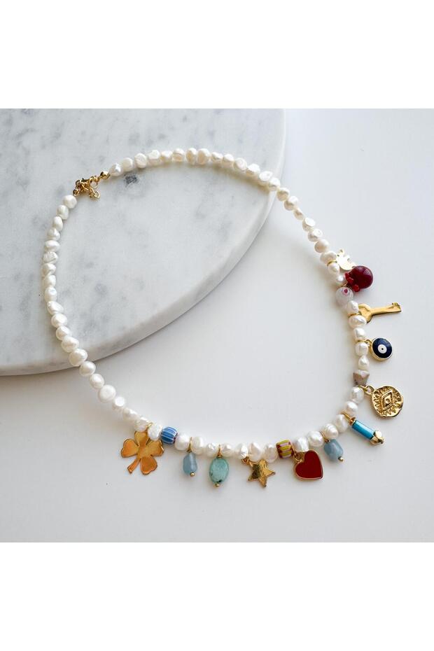 Tatlı Su İncisi Charm Kolye - 1