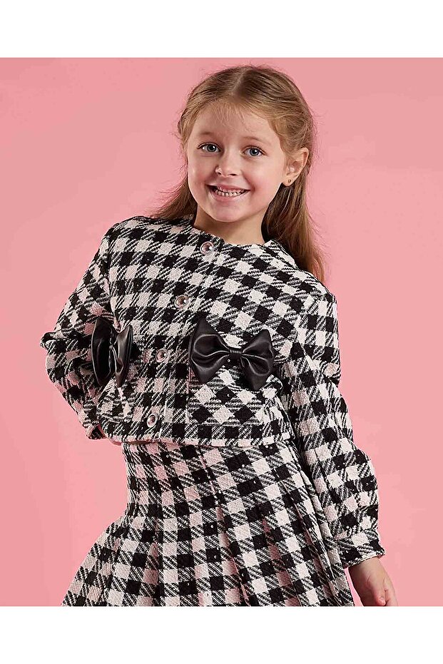 Patterned Jacket with Button Closure - 1