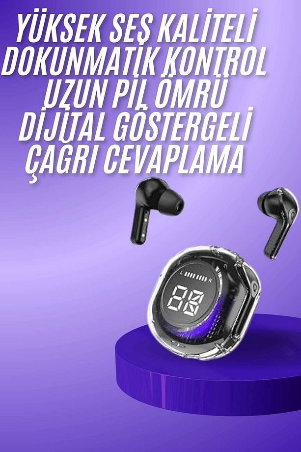 Yeni Nesil Bluetooth Kulaklık Dijital Göstergeli Gaming Dokunmatik 5.3 Kablosuz - 2