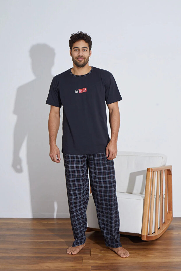 Yazlık Pamuklu Penye (süprem) Erkek Pijama Takımı - 2