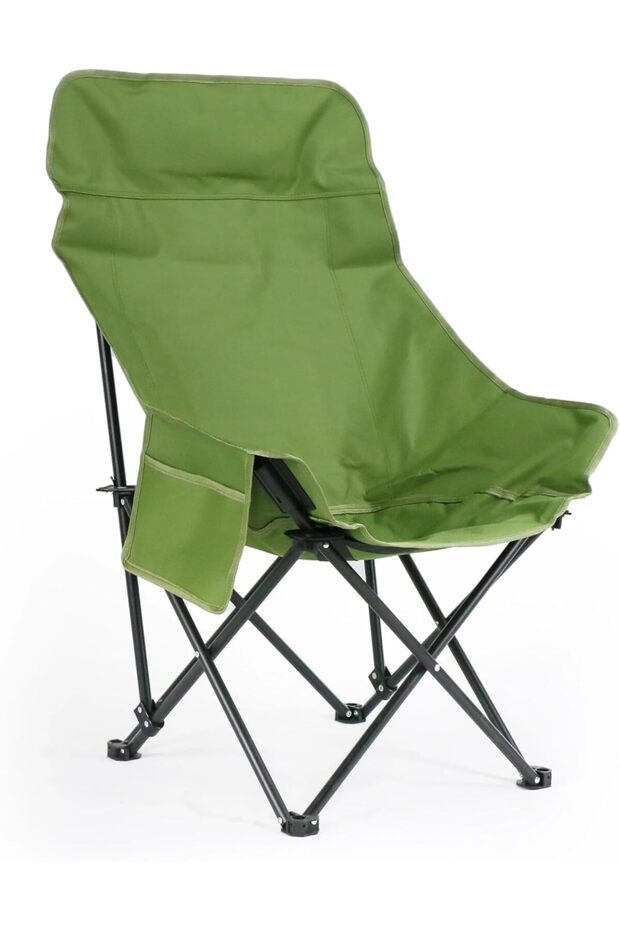 Nylon Camping Chair For Adults, Compact Folding Portable Chair With Side Pockets For Outdoors Fishin