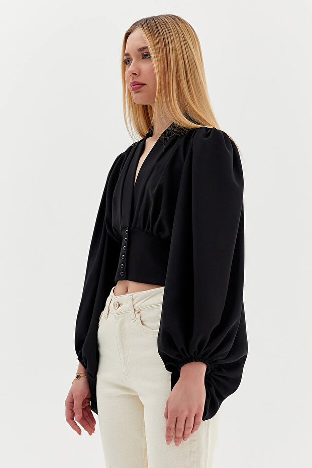 KADIN BEL KORSAJLI BLUZ - 3