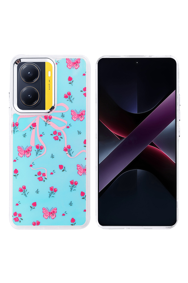 Xiaomi Poco X7 Pro Case Turquoise Butterfly Pattern Cover Hadra