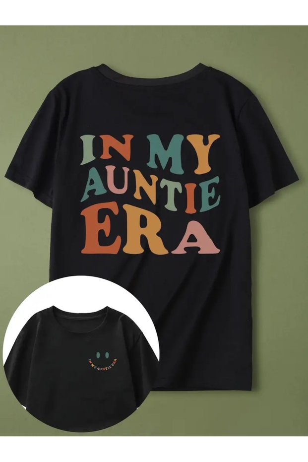 Unisex in My Auntie Era Printed Oversize Crew Neck T-Shirt