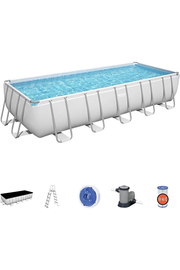 Power Steel Rectangular Swimming Pool - 640 x 274 x 132 cm