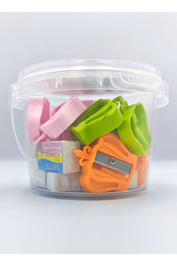 Colorful Sharpener & Eraser Set (20 Pieces) - Portable & Durable School