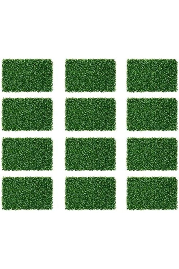 FFD Artificial Green Wall Grass Decoration, 40x60cm, Wall Green Grass, Artificial Green Grass 12 Pcs