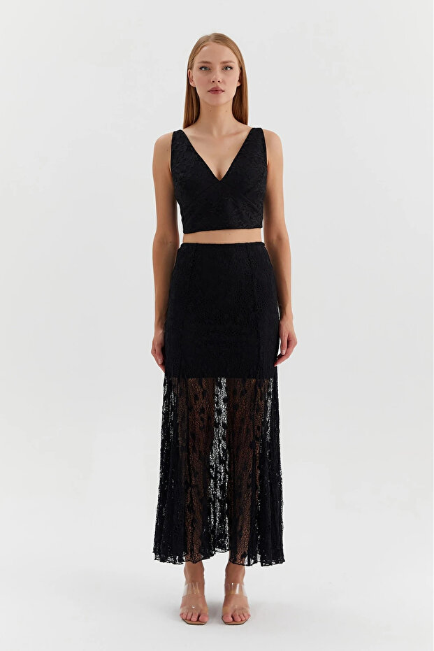 KADIN KLOŞ DANTEL ETEK - 1