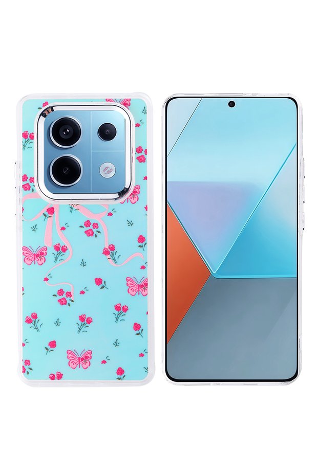 Xiaomi Poco X7 Case Turquoise Butterfly Pattern Cover Hadra