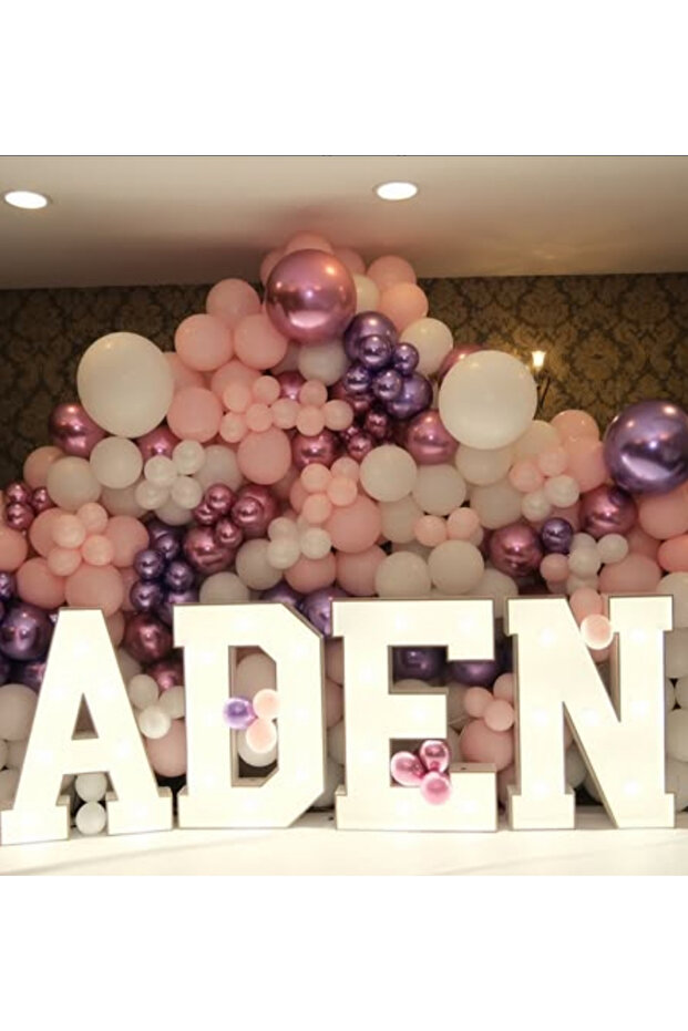 Pink White Chrome Purple Pink Balloon Chain Set of 100