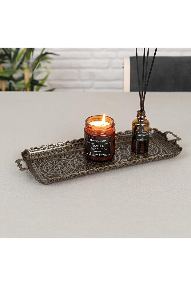 Turkish Ottoman Coffee Tea Drink Serving Rectangular Tray - 1