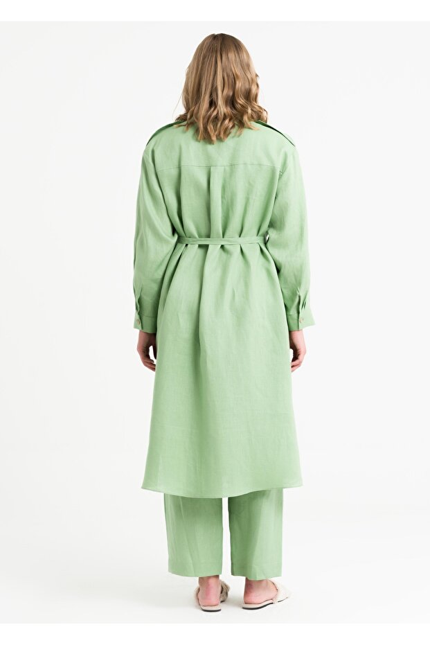 Apoletli Keten Tunik - 4