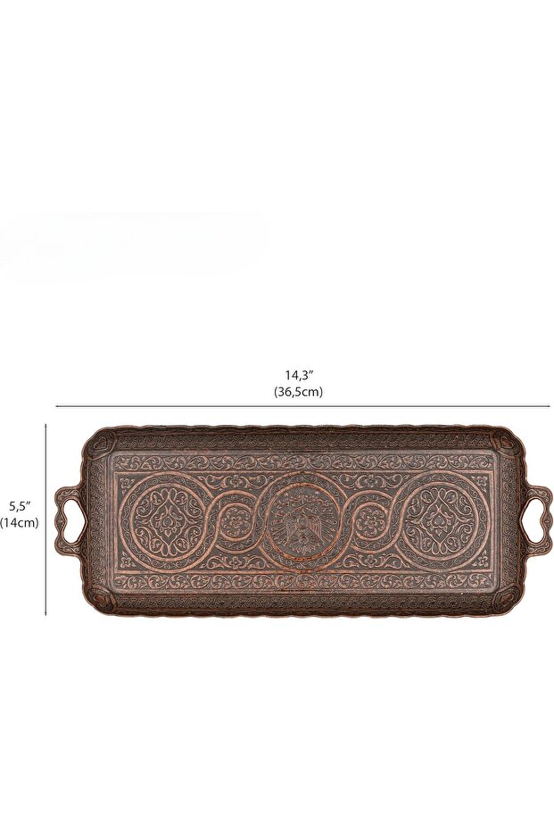 صينية تقديم مشروبات الشاي والقهوة العثمانية التركية مستطيلة الشكل - 4