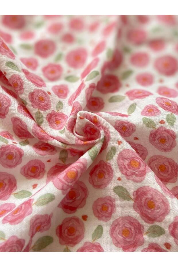 Gülpembe Müslin Örtü - 2