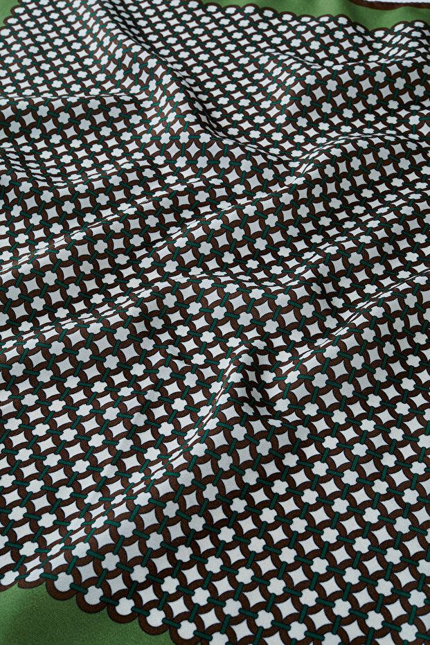 وشاح مودال منقوش كلاسيكي - أخضر - 3