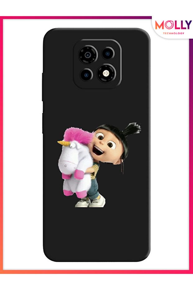 Black Fluffy Hug Pattern Silicone Case for Casper Via M30 - 1
