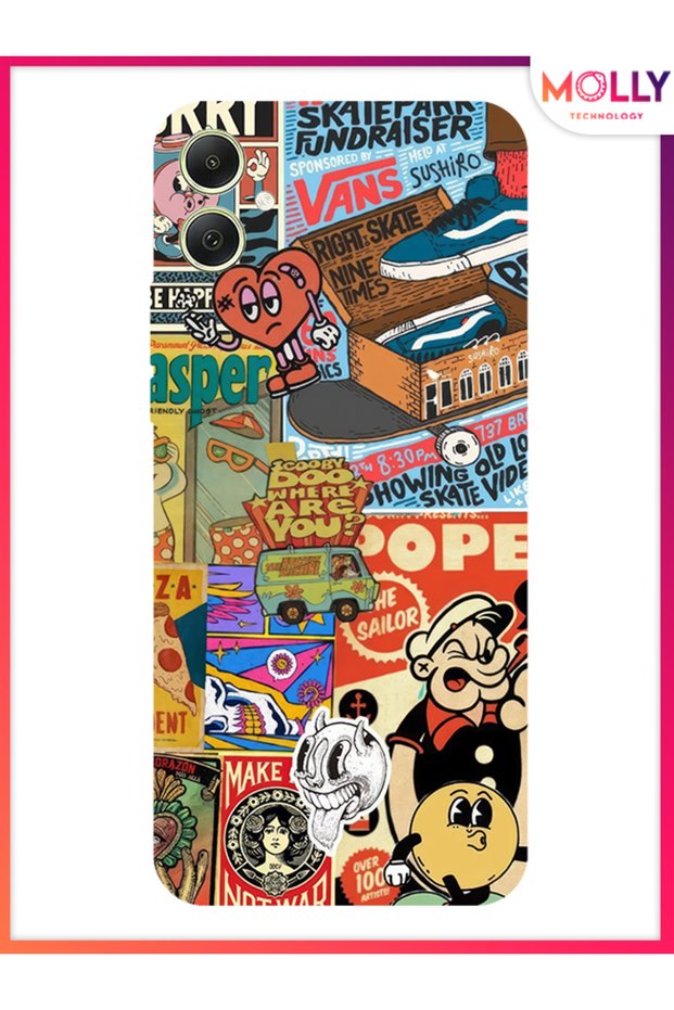 Black Nostalgia Club Pattern Silicone Case for Samsung Galaxy A06