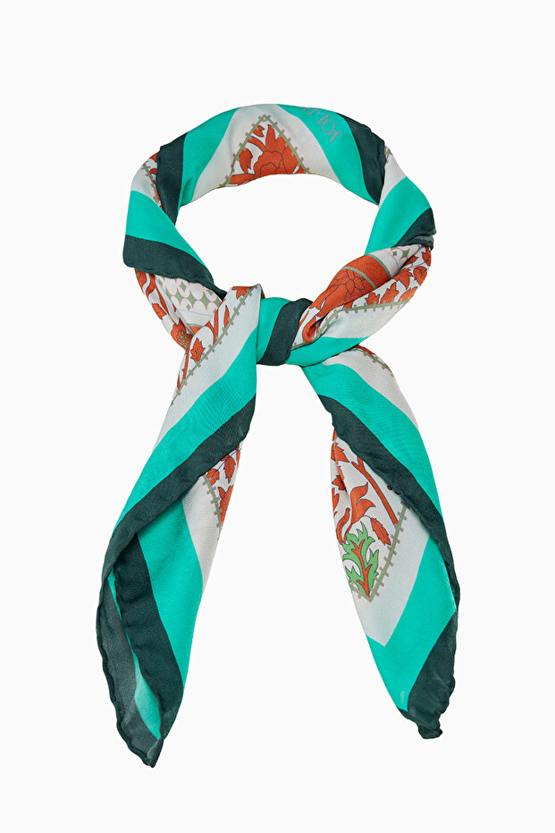Eșarfă modal cu model ENJOY - VERDE - 4