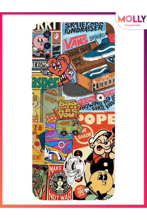 Black Nostalgia Club Pattern Silicone Case for Vivo Y11S