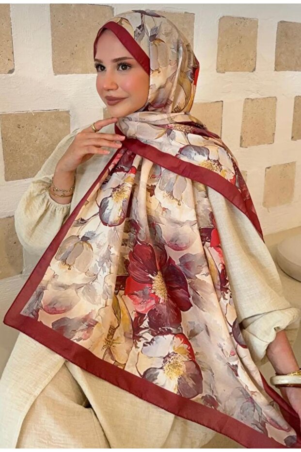 Minelscarf Lotus Series Burgundy Color