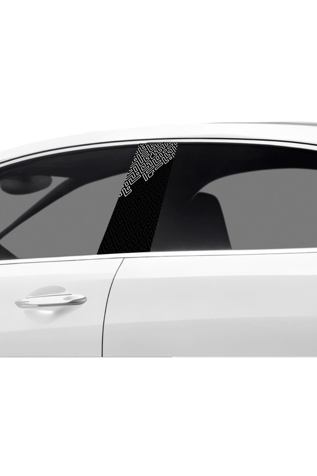 Vehicle Door Post Covering Foil Patterned (Right Left Set) (2 Pieces) - 22X50 cm