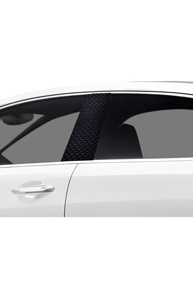 Vehicle Door Post Covering Foil Patterned (Right Left Set) (2 Pieces) - 22X50 cm