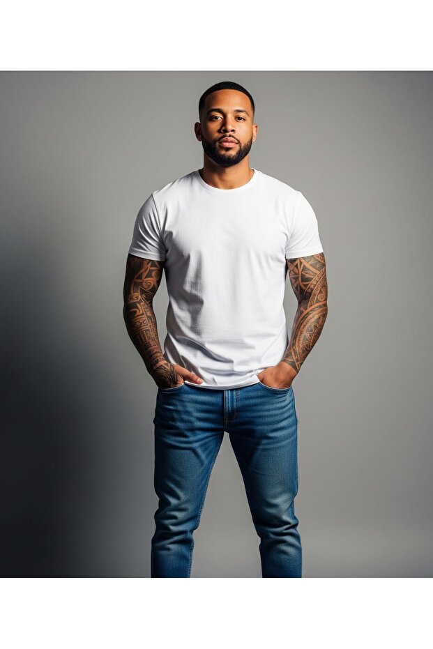 تيشيرت رجالي برقبة دائرية - 1