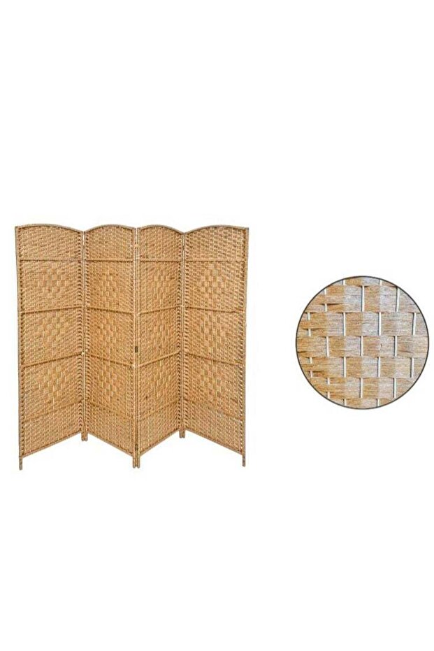 Room Divider Partition Foldable 4 Panels Dark Brown