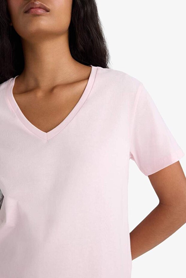 Pijama Takımı Regular Fit Kısa Kollu Üst Uzun Alt-Fall in Love F6987AX25AU - 5