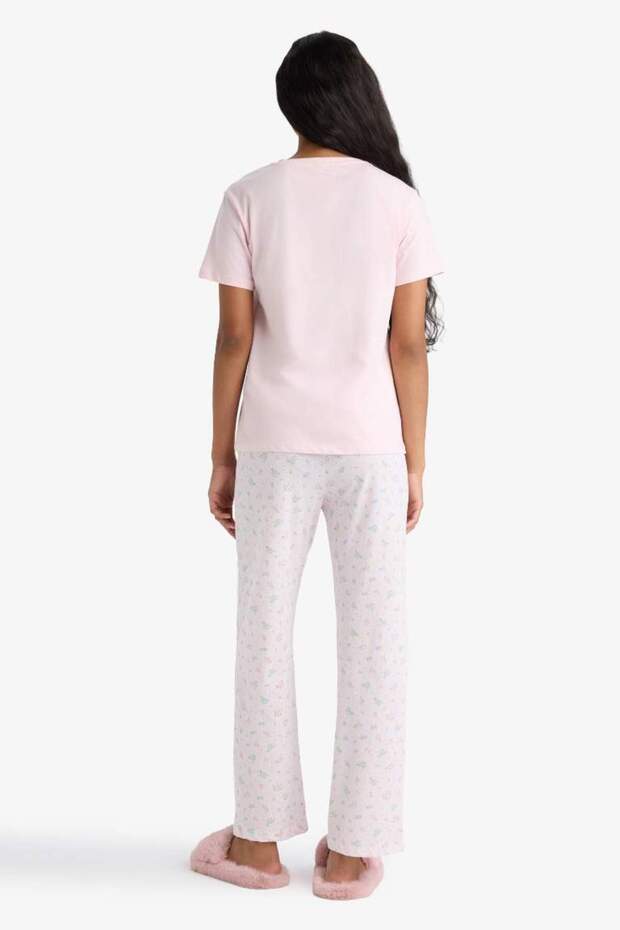 Pijama Takımı Regular Fit Kısa Kollu Üst Uzun Alt-Fall in Love F6987AX25AU - 7