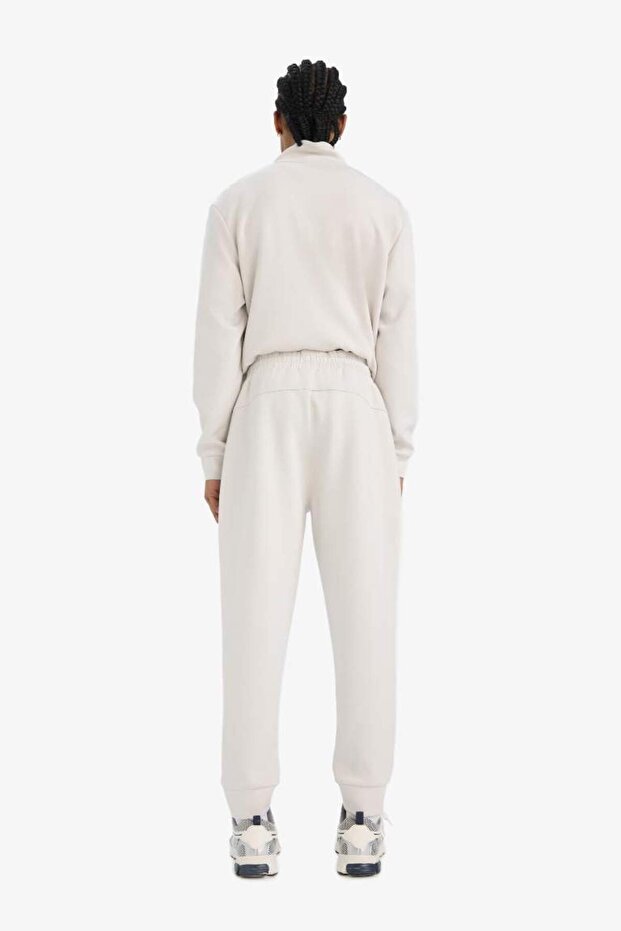 DeFactoFit Standart Fit Fermuar Cepli Düz Paça Yumuşak Tuşe Skuba Dalgıç Kumaş Sporcu Jogger Eşofman - 8