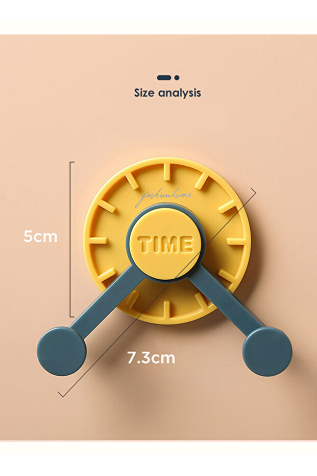 Multi Purpose Creative Clock Hook Yellow 5x7.3cm - 5