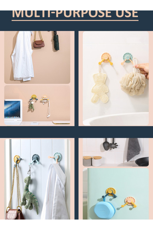 Multi Purpose Creative Clock Hook Yellow 5x7.3cm - 6