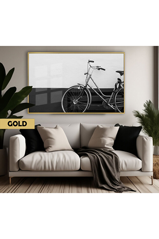 Amazing | Black&White Color Bike Model | Framed Tempered Glass Table Single Horizontal