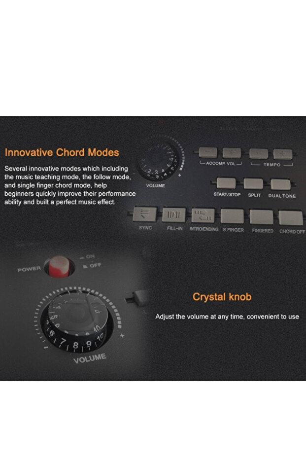 61 Keys Touch Response Electronic Keyboard ARS1758BK - 6
