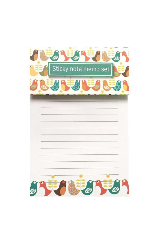 مجموعة ملاحظات لاصقة عصرية - طيور، 75 ملاحظة - 1