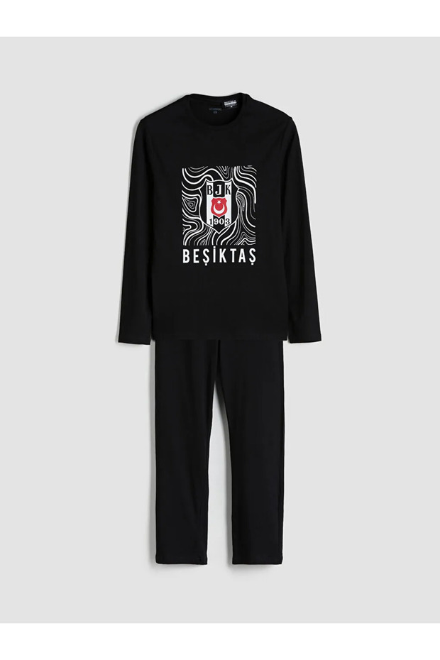 Lc Waikikiblack Standard Fit Besiktas Printed Men's Fan Pajamas Set - 1
