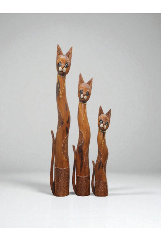 Kedi Seti Ahşap 3'lü 1 Metre (1.Model) - 2