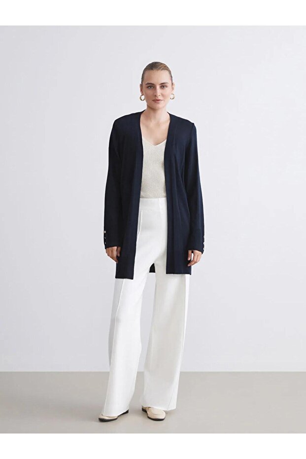 LCWAIKIKI Şal Yaka Kadın Triko Hırka (W5) - 2