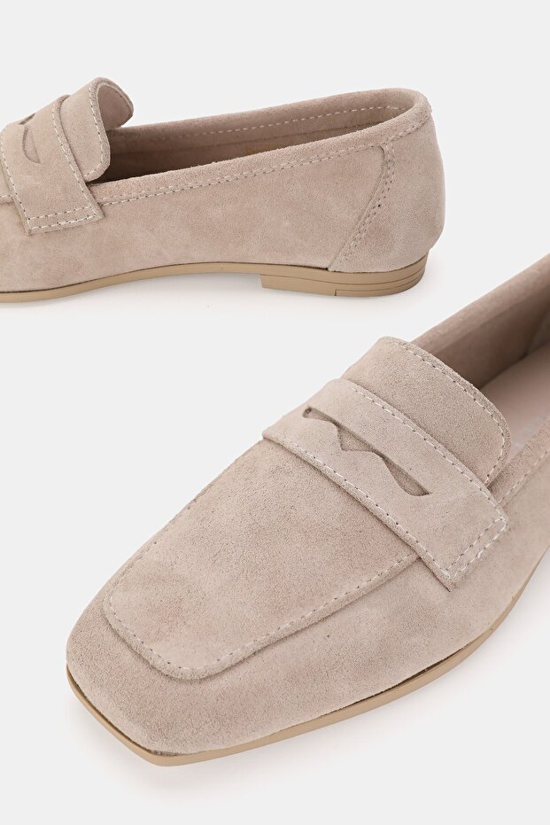 Women Beige Suede Khaki Natural Leather Number 36-41 Loafer Ballet