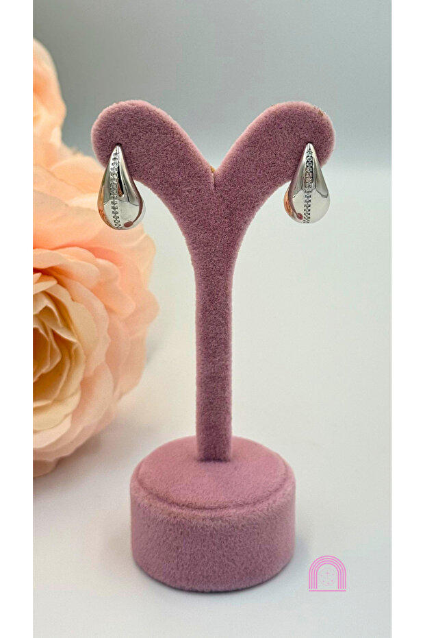 أقراط فضية موديل Xuping Drop - 3