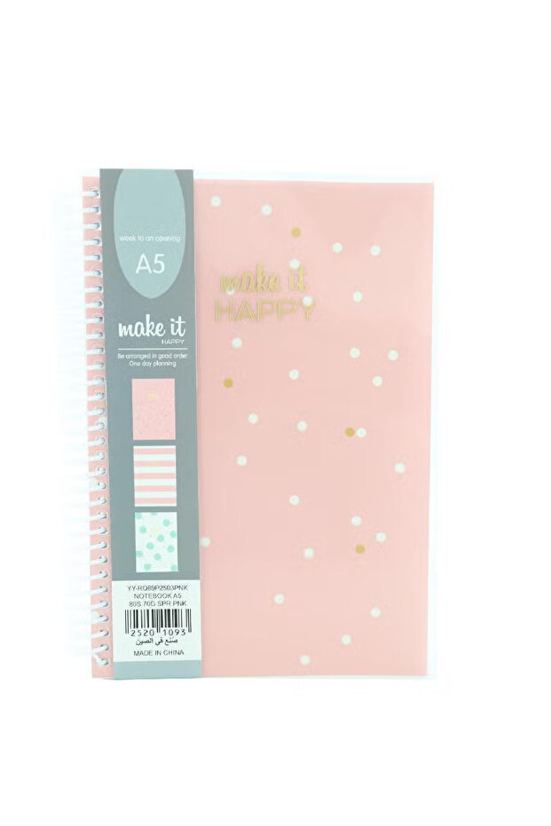 Notebook – "Make it Happy" Polka Dots, A5, 80 Sheets - 1
