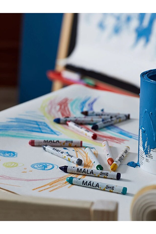 MÅLA Mum boya - çeşitli renkler - 12 adet - 6