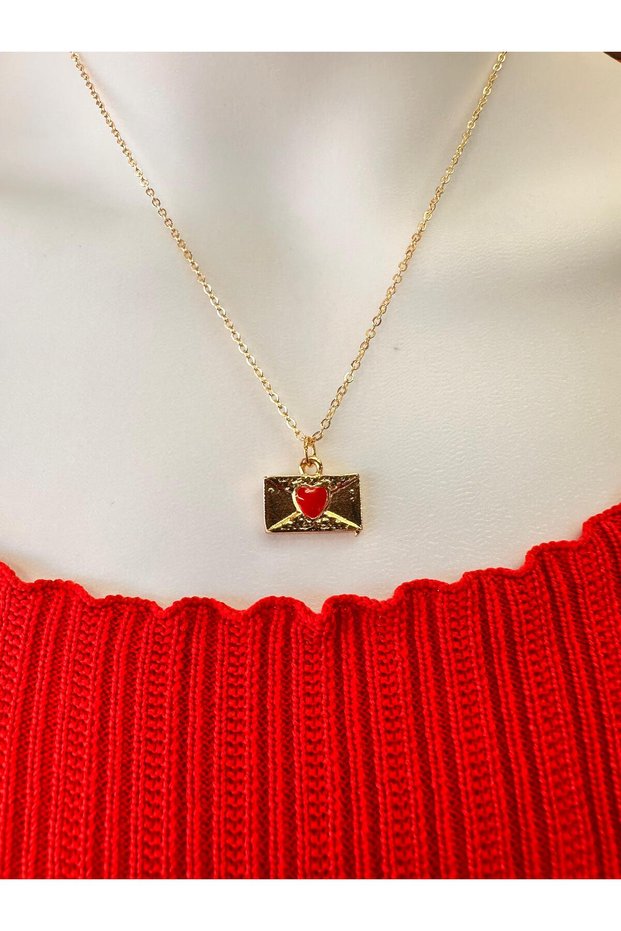 Letter Figure Necklace, Enamel Necklace, Heart Necklace