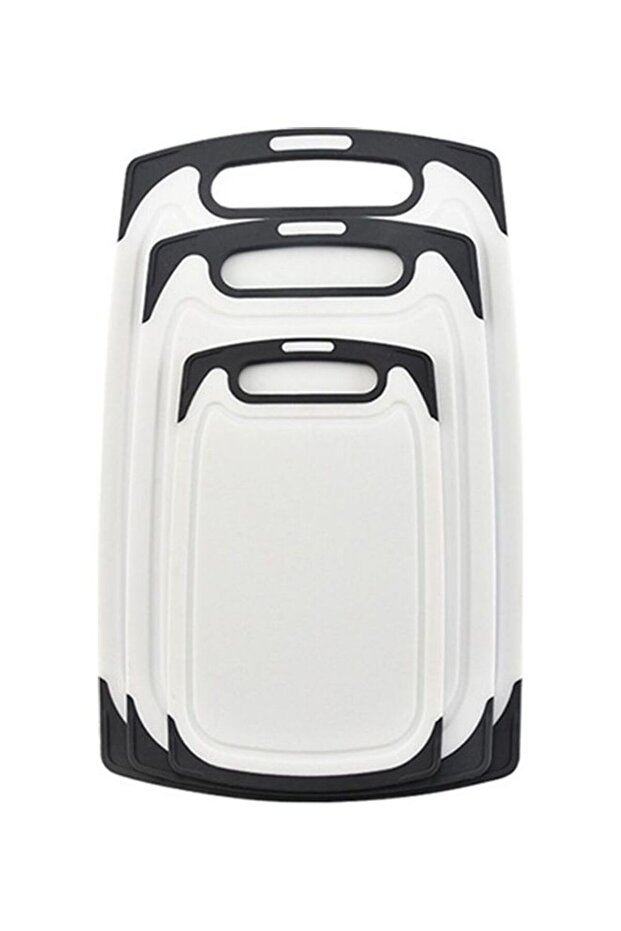 3-Piece Cutting Board Set White/Black