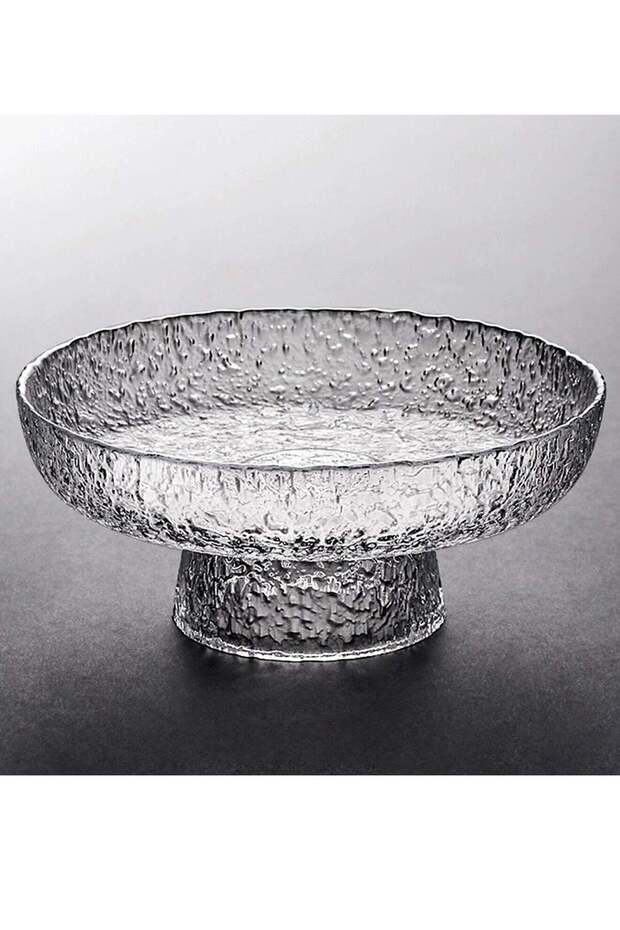 Qiccijoo Glass Fruit Bowl Fruit Basket for Kitchen Counter Clear Salad Bowl Decorative Pedestal Bow